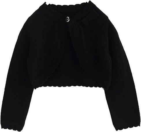 Toddler Girls Cardigan Long Sleeve Knitted Cropped Sweaters Kids Lightweight Button Closure Top Bow Cute Cozy Outwear in Saudi Arabia