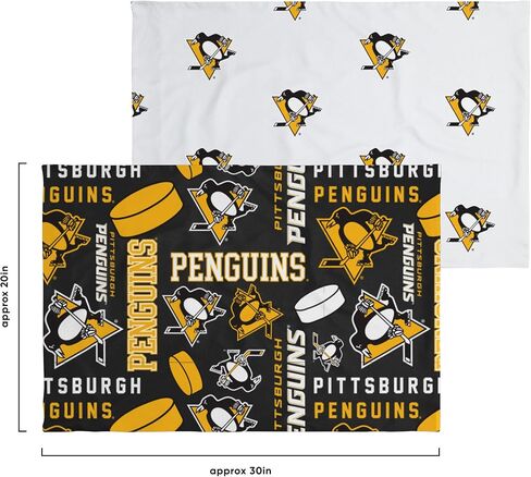 طقم لحاف سرير ملون من FOCO Pittsburgh Penguins NHL Team في حقيبة مكون من 5 قطع - مزدوج in Saudi Arabia