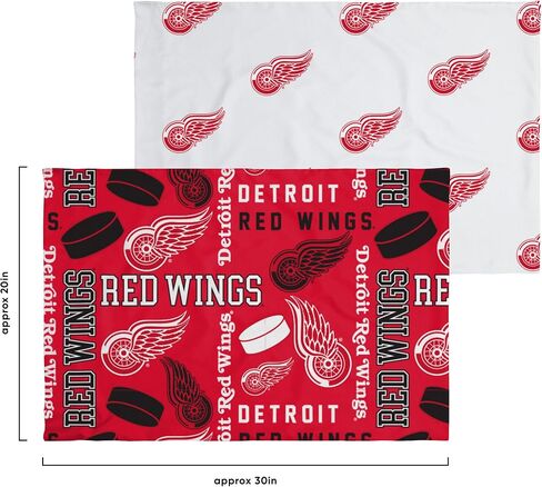 طقم لحاف سرير ملون من FOCO Detroit Red Wings NHL Team في حقيبة مكون من 5 قطع - مزدوج in Saudi Arabia