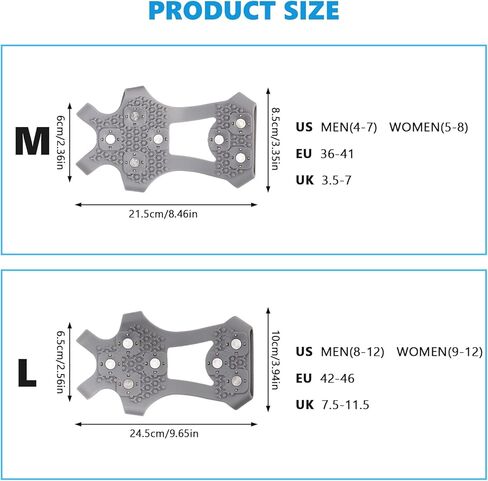 Crampons Anti-Slip Ice Cleats for Boots Shoes Shoe Spikes Snow Grips Cleats for Ice and Snow Anti-Slip Rubber Traction Cleats for Hiking Fishing Walking in Saudi Arabia