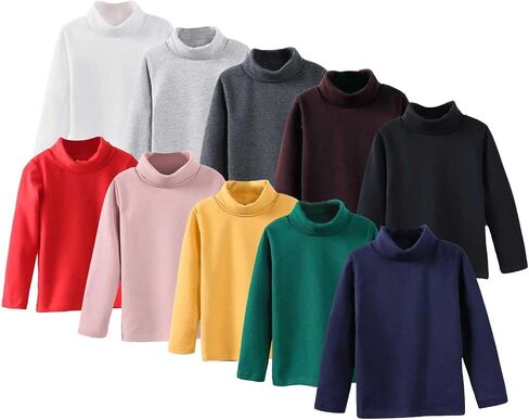 Long Sleeve Shirts for Girls 2025 Turtleneck Tops Winter Warm Soft Long Sleeve Teen Pullover Comfy Basic Clothes in Saudi Arabia