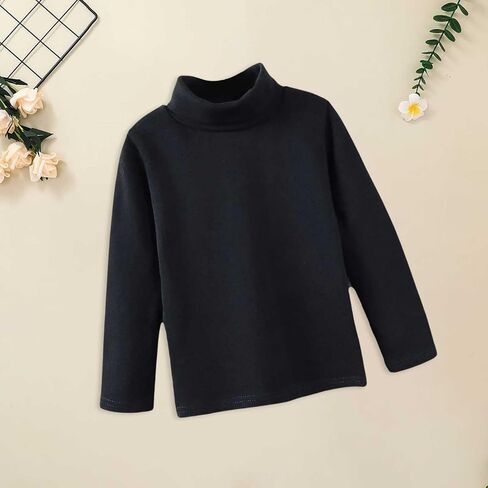 Long Sleeve Shirts for Girls 2025 Turtleneck Tops Winter Warm Soft Long Sleeve Teen Pullover Comfy Basic Clothes in Saudi Arabia