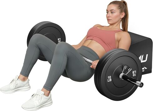 HT01-B Hip Thrust Bench, Hip Thrust Machine for Core&Ab Strength Training, Hip Thrust Booty Workout Box with Non-Slip, Glute Bridge Machine for Home and Gym, Large/Medium Size in Kuwait