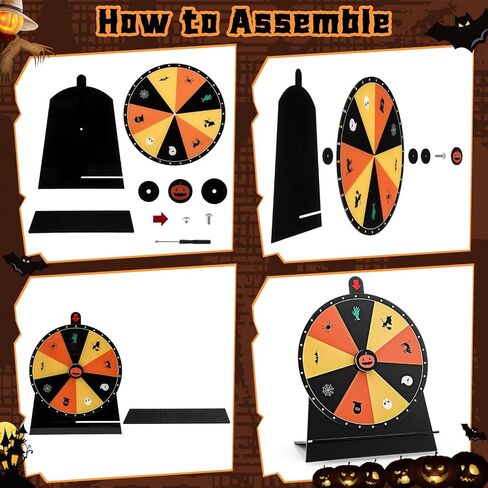 Halloween Acrylic Spinner Prize Wheel Game Set with Dry Erase Marker, Trick or Treat Game, Halloween Party Supplies Indoor Outdoor Decorations Carnival Party Decor in Saudi Arabia
