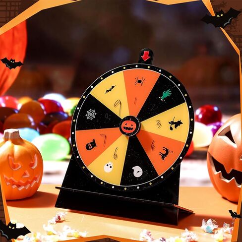 Halloween Acrylic Spinner Prize Wheel Game Set with Dry Erase Marker, Trick or Treat Game, Halloween Party Supplies Indoor Outdoor Decorations Carnival Party Decor in Saudi Arabia