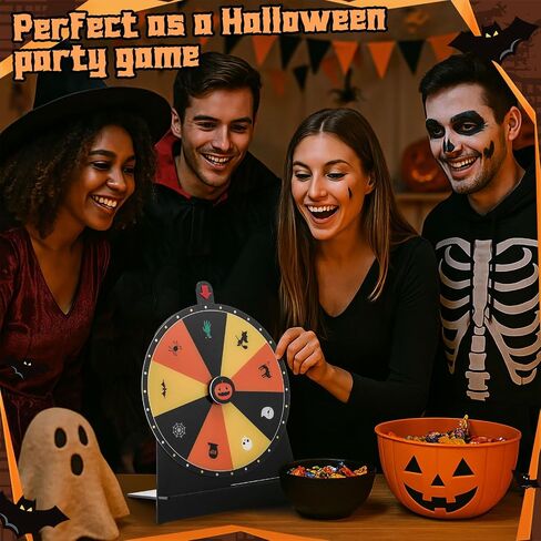 Halloween Acrylic Spinner Prize Wheel Game Set with Dry Erase Marker, Trick or Treat Game, Halloween Party Supplies Indoor Outdoor Decorations Carnival Party Decor in Saudi Arabia