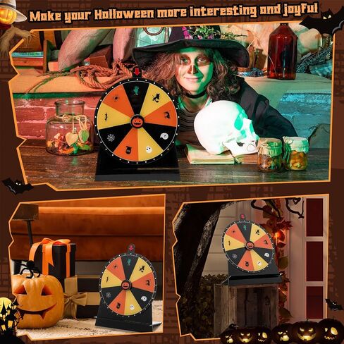 Halloween Acrylic Spinner Prize Wheel Game Set with Dry Erase Marker, Trick or Treat Game, Halloween Party Supplies Indoor Outdoor Decorations Carnival Party Decor in Saudi Arabia