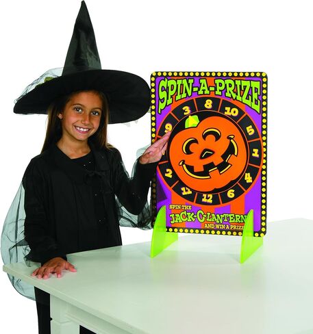Fun Express Prize Wheel Spinner with Stand - Halloween Carnival Games for Kids & Adults | Spinning Wheel for Prizes, Fall Festival Games, Party Activities | Wood Construction, 14.75" x 20" in Saudi Arabia