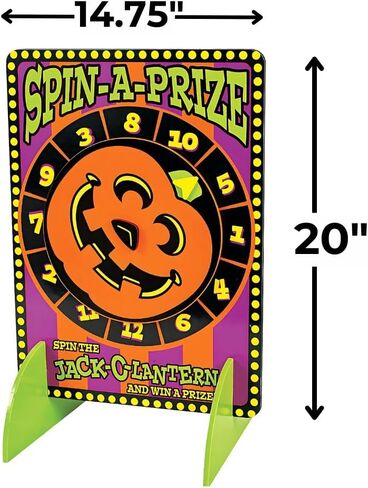 Fun Express Prize Wheel Spinner with Stand - Halloween Carnival Games for Kids & Adults | Spinning Wheel for Prizes, Fall Festival Games, Party Activities | Wood Construction, 14.75" x 20" in Saudi Arabia