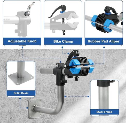 حامل إصلاح الدراجة، رف تثبيت على الحائط، رف صيانة الدراجة للدراجات على الطرق والجبل مع دعامة منحنية in Kuwait