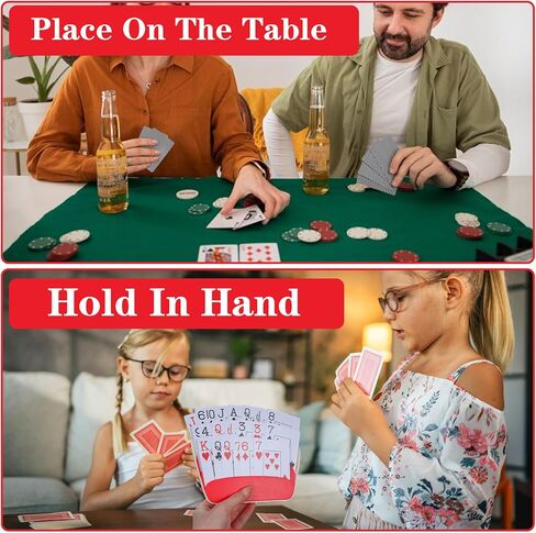 2Pack Plastic Card Holders for Playing Cards, 7x4.7 Playing Card Holder, 3 Layers Design Cards Holders for Adults, Hands-Free Game Accessories for Poker, Bridge (Yellow and Red in Saudi Arabia