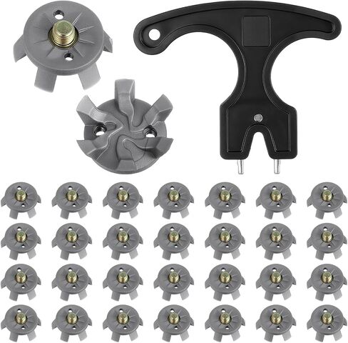 31 pcs 6 mm Golf Spikes for Any Shoe Includes 30 Pcs Golf Spikes Replacement with 1 Black Spanner, Golf Shoe Spikes Replacements for Use on Lawns or Course in Saudi Arabia