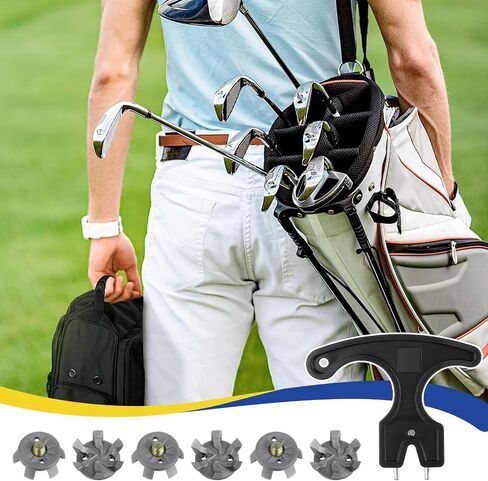 31 pcs 6 mm Golf Spikes for Any Shoe Includes 30 Pcs Golf Spikes Replacement with 1 Black Spanner, Golf Shoe Spikes Replacements for Use on Lawns or Course in Saudi Arabia