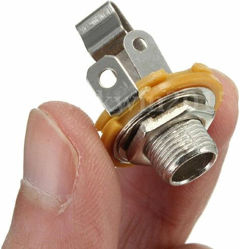 10PCS Mono 1/4" 6.35MM ID Socket Jack Connector Panel Mount Guitar Plate Accessory in Kuwait