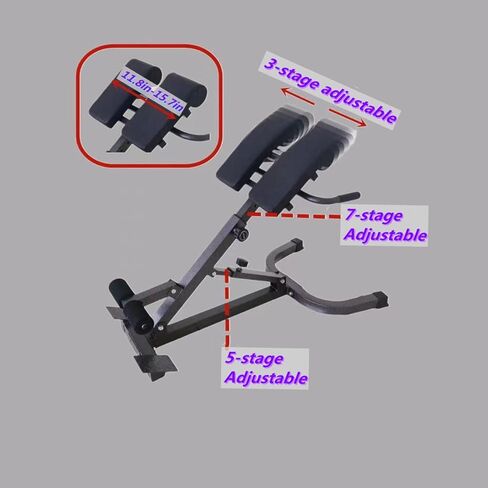 جهاز لياقة بدنية قابل للطي من ComMax Hyperextension كرسي روماني للظهر قابل للطي للمنزل وصالة الألعاب الرياضية وخصر قابل للتعديل وظهر البطن in Kuwait