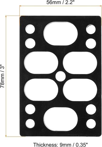 3/8"(9mm) Skateboard Riser Pads, 10 Pcs Plastic Skateboard Riser Pads Angled Wedge Shock Pads for Skateboard Truck, Black in Saudi Arabia