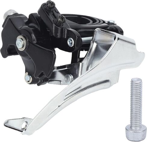 دراجة أمامية Derailleur مصنوعة من سبائك الصلب الكربوني العالي للدراجة الجبلية ناقل الحركة الدقيق لـ 42 34 24t و42 32 22t حلقات سلاسل فضية سوداء 110*80 مم in Saudi Arabia