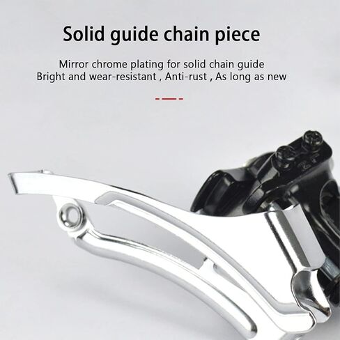 دراجة أمامية Derailleur مصنوعة من سبائك الصلب الكربوني العالي للدراجة الجبلية ناقل الحركة الدقيق لـ 42 34 24t و42 32 22t حلقات سلاسل فضية سوداء 110*80 مم in Saudi Arabia