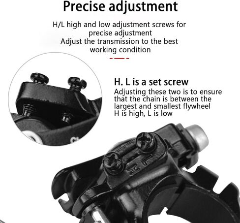دراجة أمامية Derailleur مصنوعة من سبائك الصلب الكربوني العالي للدراجة الجبلية ناقل الحركة الدقيق لـ 42 34 24t و42 32 22t حلقات سلاسل فضية سوداء 110*80 مم in Saudi Arabia