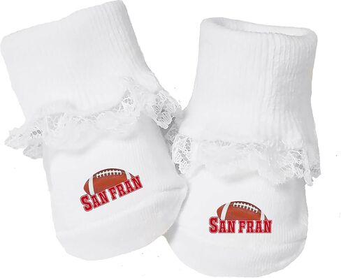 Baby Toe Bootie Socks with Lace for San Francisco Fans in Saudi Arabia