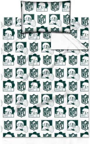 Northwest New York NY Football Jets Mickey Full Sheet Set with Pillow Case, Green in Saudi Arabia