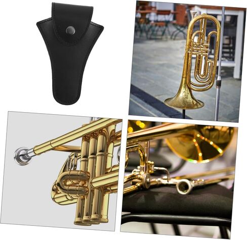 Yardwe 1 PC Portable Cowhide Horn Bag Cover Durable Lost Musical Instrument Protector Lightweight Black Storage Bag for Mouthpieces and Accessories in Saudi Arabia