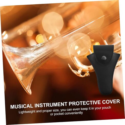 Yardwe 1 PC Portable Cowhide Horn Bag Cover Durable Lost Musical Instrument Protector Lightweight Black Storage Bag for Mouthpieces and Accessories in Saudi Arabia