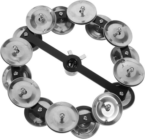 TOYANDONA Hi Hat Tambourine Bell ملحق الصنج ذو الصف المزدوج لمجموعة الطبول صوت محمول خفيف الوزن للعروض، حواف ناعمة للاستخدام الآمن in Saudi Arabia