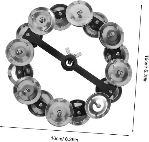TOYANDONA Hi Hat Tambourine Bell ملحق الصنج ذو الصف المزدوج لمجموعة الطبول صوت محمول خفيف الوزن للعروض، حواف ناعمة للاستخدام الآمن in Saudi Arabia