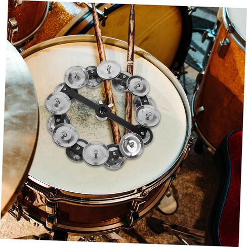 TOYANDONA Hi Hat Tambourine Bell ملحق الصنج ذو الصف المزدوج لمجموعة الطبول صوت محمول خفيف الوزن للعروض، حواف ناعمة للاستخدام الآمن in Saudi Arabia