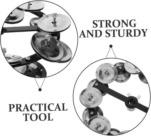 TOYANDONA Hi Hat Tambourine Bell ملحق الصنج ذو الصف المزدوج لمجموعة الطبول صوت محمول خفيف الوزن للعروض، حواف ناعمة للاستخدام الآمن in Saudi Arabia