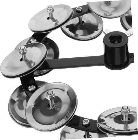 TOYANDONA Hi Hat Tambourine Bell ملحق الصنج ذو الصف المزدوج لمجموعة الطبول صوت محمول خفيف الوزن للعروض، حواف ناعمة للاستخدام الآمن in Saudi Arabia