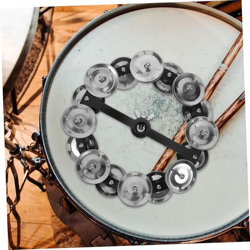 TOYANDONA Hi Hat Tambourine Bell ملحق الصنج ذو الصف المزدوج لمجموعة الطبول صوت محمول خفيف الوزن للعروض، حواف ناعمة للاستخدام الآمن in Saudi Arabia