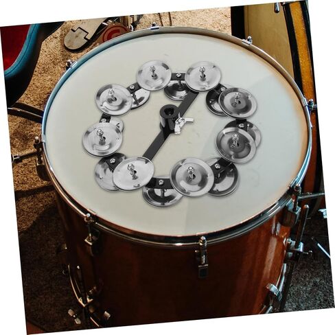 TOYANDONA Hi Hat Tambourine Bell ملحق الصنج ذو الصف المزدوج لمجموعة الطبول صوت محمول خفيف الوزن للعروض، حواف ناعمة للاستخدام الآمن in Saudi Arabia