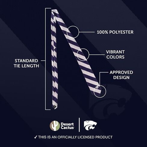 Desert Cactus Kansas State University Tie Wildcats K-State 100% Polyester with Logo Officially Licensed (Style A) in Saudi Arabia