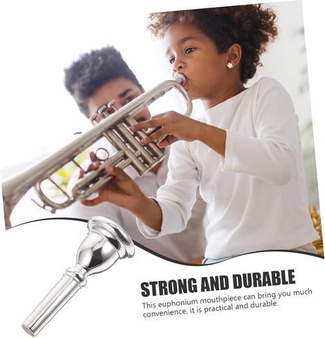 Euphonium Mouthpiece Silver Plated Copper Replacement for Wind Instruments and Easy to Clean for Professional Learners and Music Stores in Saudi Arabia