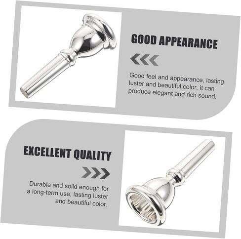 Euphonium Mouthpiece Silver Plated Copper Replacement for Wind Instruments and Easy to Clean for Professional Learners and Music Stores in Saudi Arabia