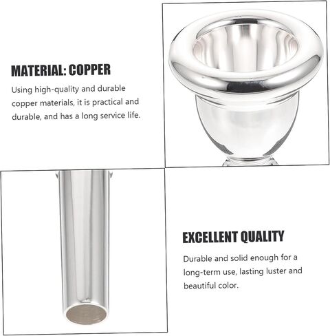 Euphonium Mouthpiece Silver Plated Copper Replacement for Wind Instruments and Easy to Clean for Professional Learners and Music Stores in Saudi Arabia