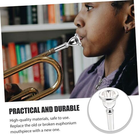 Euphonium Mouthpiece Silver Plated Copper Replacement for Wind Instruments and Easy to Clean for Professional Learners and Music Stores in Saudi Arabia