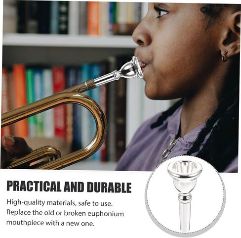ibasenice Euphonium Mouthpiece Durable Copper Smooth Finish Professional Replacement Accessory for Musicians and Beginners Elegant Silver-plated Design in Saudi Arabia