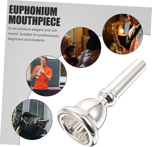 ibasenice Euphonium Mouthpiece Durable Copper Smooth Finish Professional Replacement Accessory for Musicians and Beginners Elegant Silver-plated Design in Saudi Arabia