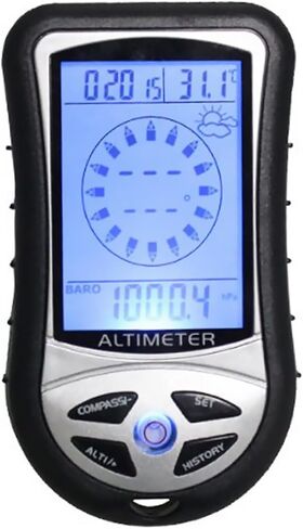 DAGIJIRD Electronic Digital Altimeter 8 in 1 Multifunction LCD Backlight Mini Altimeter Barometer Compass Thermometer Weather Forecast Calendar in Saudi Arabia