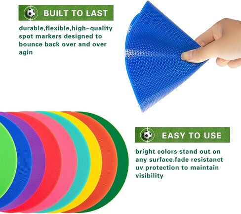 Spot Markers 9 Inch 10 Inch Non Slip Rubber Floor Markers Flat Field Cones Poly Dots for Soccer Basketball Sports Speed Agility Training and Drills in Saudi Arabia