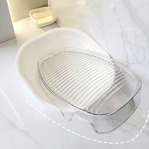 Multifunctional Transparent PET Washboard for Hand Washing Clothes, Ideal for Pants, Towels, Socks - Laundry Sink (Blue) in Saudi Arabia