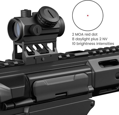 Feyachi 2MOA Red Dot Sight - V30 1x20mm بصريات النقطة الحمراء المدمجة مع Motion Awake Low Profile وحامل الشاهد المشترك المطلق، وأغطية العدسات القابلة للطي وجهاز مضاد للانعكاس in Saudi Arabia