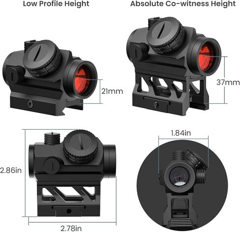 Feyachi 2MOA Red Dot Sight - V30 1x20mm بصريات النقطة الحمراء المدمجة مع Motion Awake Low Profile وحامل الشاهد المشترك المطلق، وأغطية العدسات القابلة للطي وجهاز مضاد للانعكاس in Saudi Arabia