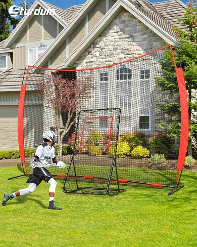 Barricade Backstop Net, 12x9ft/16x10ft/20x10ft Ball Sports Barrier Netting, Protection Screen for Baseball Softball Lacrosse Basketball Soccer Hockey Training for Backyard with Carry Bag in Kuwait