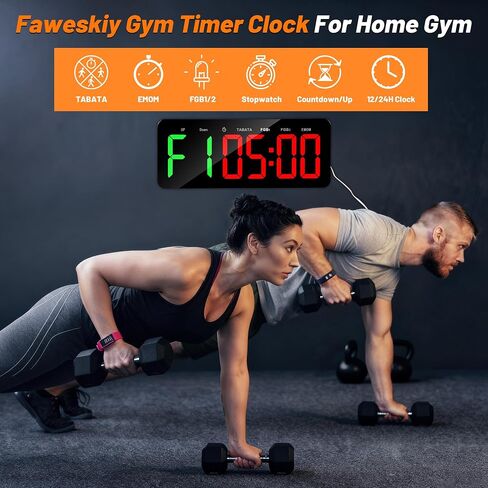 ساعة مؤقت لصالة الألعاب الرياضية لـ Tabata/FBG/EMOM - ساعة تمرين كبيرة لصالة الألعاب الرياضية المنزلية مع جهاز تحكم عن بعد، العد التنازلي لأعلى | ساعة توقيت، مؤقت رقمي للياقة البدنية للمنزل/اليوغا/الملاكمة/المرآب in Saudi Arabia
