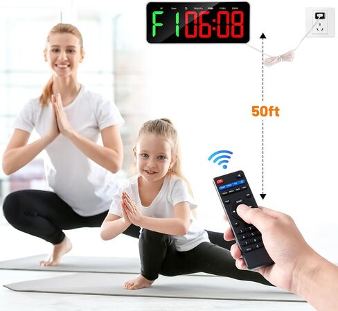 ساعة مؤقت لصالة الألعاب الرياضية لـ Tabata/FBG/EMOM - ساعة تمرين كبيرة لصالة الألعاب الرياضية المنزلية مع جهاز تحكم عن بعد، العد التنازلي لأعلى | ساعة توقيت، مؤقت رقمي للياقة البدنية للمنزل/اليوغا/الملاكمة/المرآب in Saudi Arabia