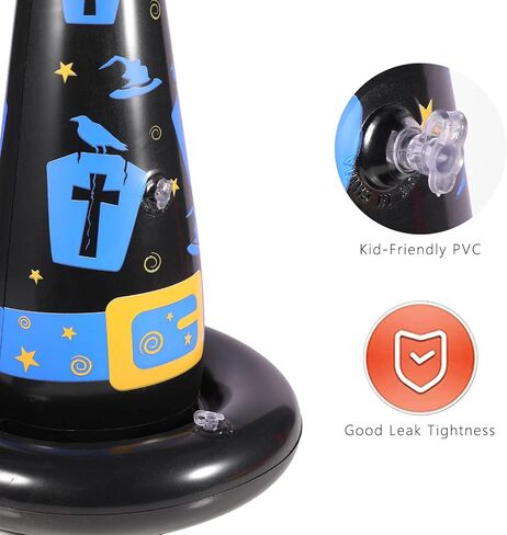 Halloween Ring Toss Game Set, Inflatable Witch Hat Ring Toss Game with 10 Plastic Rings and Air Pump, Super Fun Halloween Games for Family Party Supplies Halloween Decorations in Saudi Arabia